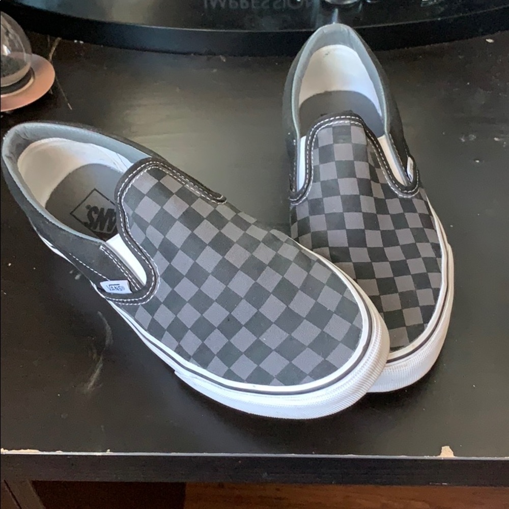 Black/pewter checkerboard vans